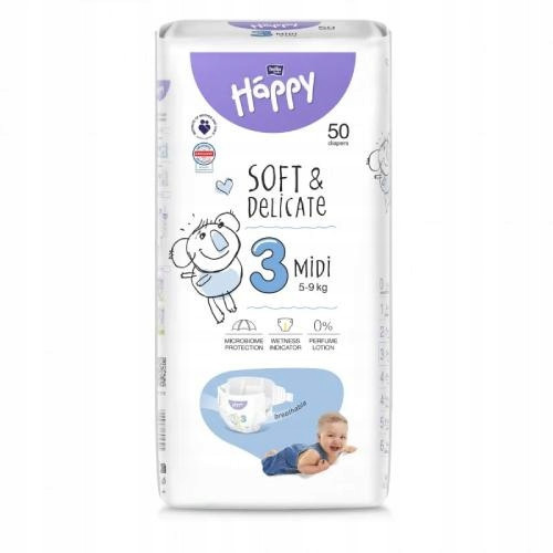  BELLA HAPPY DIAPERS SIZE 3 MIDI 5-9 KG 50 PCS.