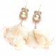  Rose gold sutasz earrings rose gold boho wedding hanging flower evening