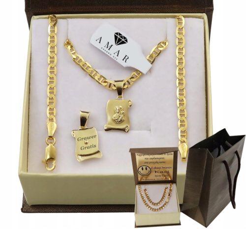  WOMEN'S GUCCI FULL GOLD CHAIN WITH MEDAL 925 585 + FREE ENGRAVING