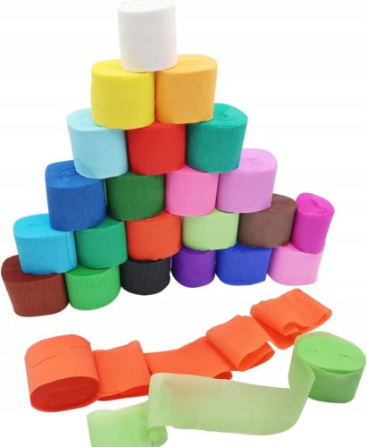  Crepe streamers made of colored tissue paper, 8 rolls