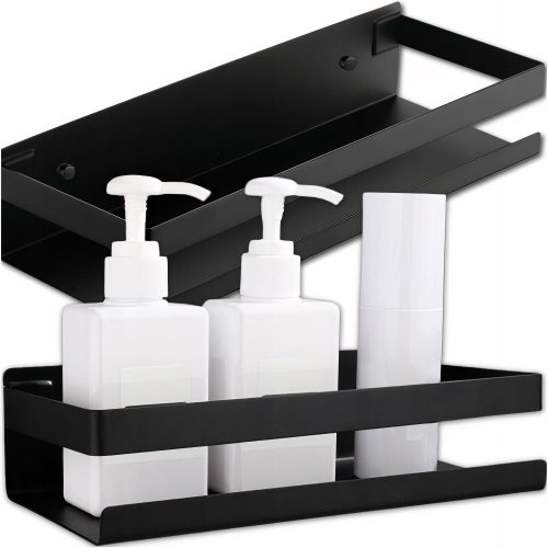 Gockowiak wall shelf for bathroom, black, 30 cm