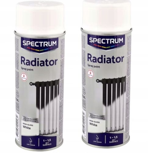 Spray paint 2 x 400 ml for radiators, white, heat-resistant, for radiators, odorless