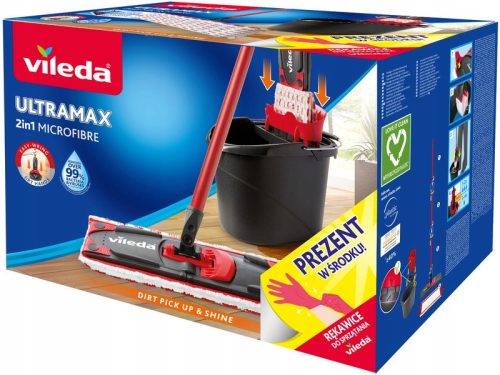 Bucket and flat mop Vileda ultramax 2in1 FLACHMOPP 35 cm