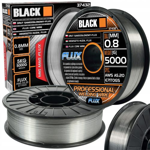 SELF-PROTECTING WELDING WIRE 0.8 mm 5000 g 5 kg Flux BLACK