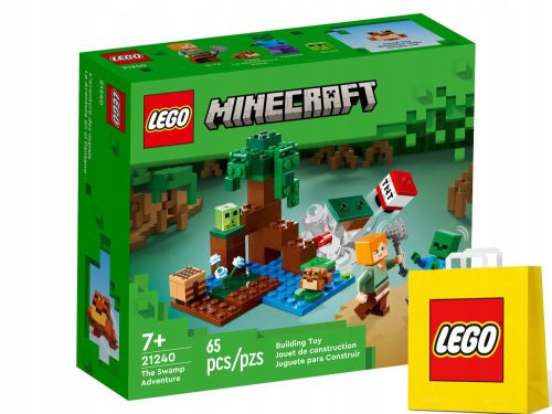  LEGO Minecraft 3215125 LEGO MAINECRAFT 21240 ZOMBIE MINECRAFT SWAMPS ADVENTURE + LEGO Papiertüte 6315786 gelb 24x8x18 cm