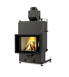  Hybrid fireplace for wood and pellets LOUIS Aqua15 kW A+ Twin Glass