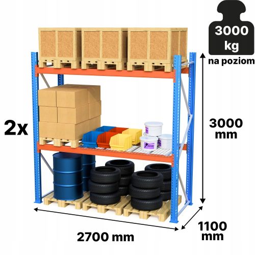 metal storage rack 3000 x 270 x 110 cm