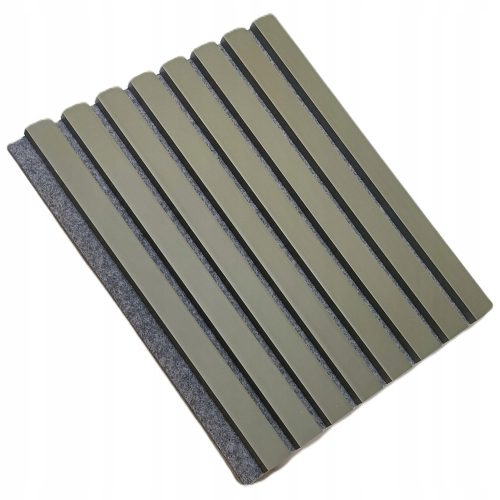 Lattes Prestige ACOUSTIC sur feutre, feutre gris, lattes vert fumée, 275 x 31 x 1,6