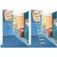 MYZYK wooden attic ladder 60 x 90 cm, maximum height 260 cm