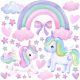  LARGE WALL STICKERS FOR GIRLS, UNICORNS, 2 COLORS