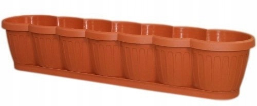 Pots and planters for outdoor and garden Drakpolgarden flowerpot 80 cm x 19 x 16.5 cm plastic copper, brass, orange tones