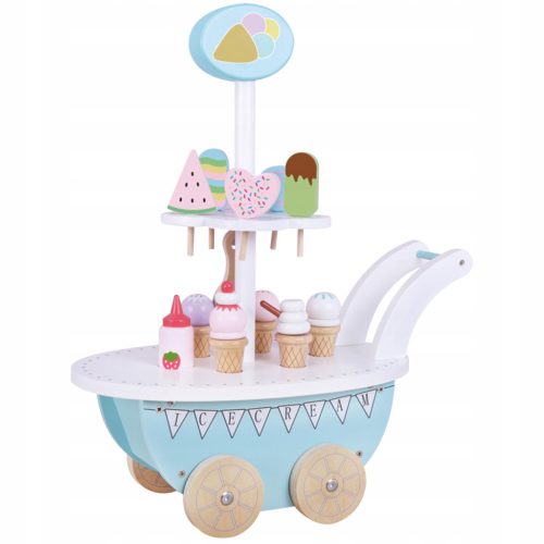  Wooden ice cream shop on wheels for children Sweet&Frosty trolley accessories