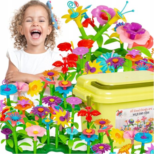  FLOWER BLOCKS 135 PCS IN A BOX FOR A GIRL + Kemis pencil pens 6 pcs.