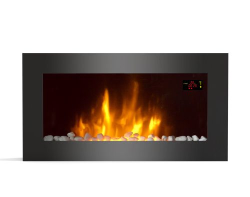 Wall fireplace with heating function electric Ferretti black 2000 W 71 x 40 x 12 cm