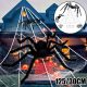  HALLOWEEN SPIDER WEB DECORATIVE SET 125 CM HAIRY SPIDER