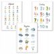  Set of 3 posters, 30 x 40 cm, educational, various designs, alphabet, Montessori numbers