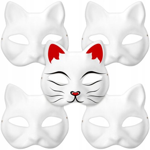  Kid Party Therian Cat Face Mask 5 pcs