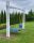 Modern garden swing made of metal, frame - steel construction