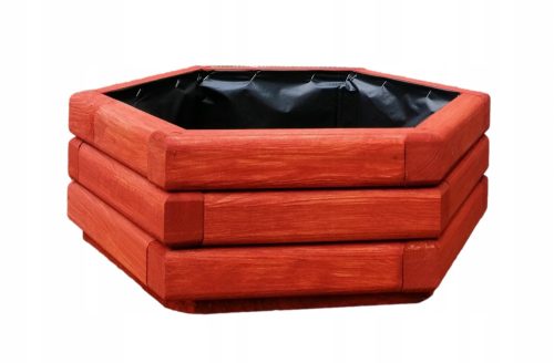  ZPD flowerpot, 40 cm x 33 x 20 cm, diameter 40 cm, wood tones red