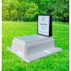 Plastic gravestone, inexpensive small monument with memorial plaque