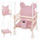 Garden, Terrace and Balcony Swings Children's Swing Teddy Bear made of Wooden Velvet 3in1 Dirty Pink