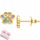  GOLDEN EARRINGS GOLD PLATED STUDS SCREW PAWS 925 SILVER FOR GIRL