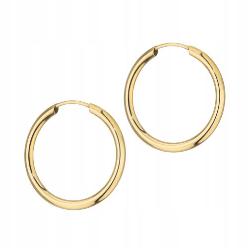  BEAUTIFUL GOLDEN EARRINGS Women's HOOPS 18mm pr. 333 HOOPS CREOLE RING 8k