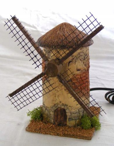  A beautiful movable mill to decorate the nativity scene, 19 cm high