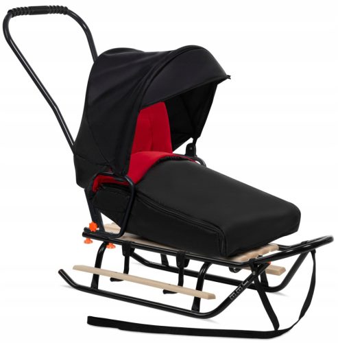 Strong Polish Sled JEE M + hood + backrest + pusher + footrests + sleeping bag