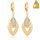  BEAUTIFUL GOLD SURGICAL STEEL EARRINGS WITH ZIRCONS HANGING / LONG