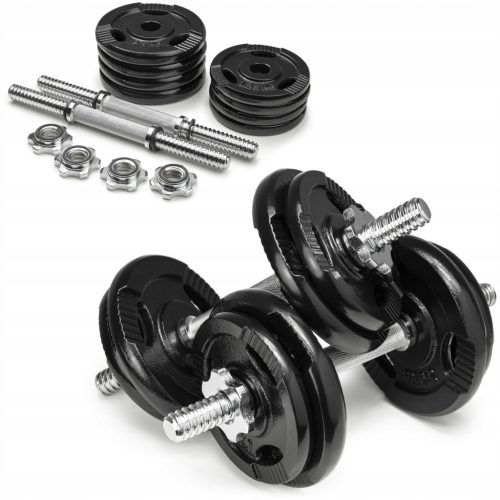  AbarQs 2x 10 kg adjustable cast iron dumbbells