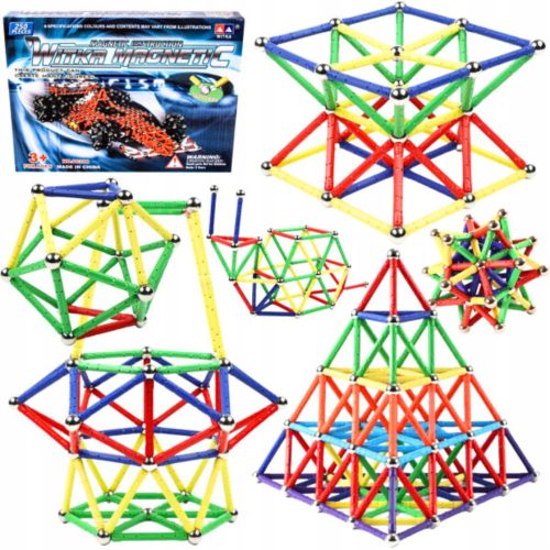 Magnetic building blocks, large set, balls, columns, 250 pcs. ZKL.00398 250 pcs.
