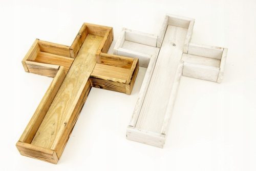  WOODEN CROSS BASE, CREATION GRAVE COMPOSITION