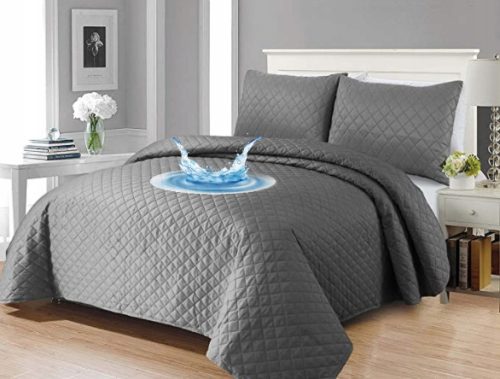 SOFT BLANKET PLUG SLEEVE FOR A Polyester Bedspread, 220 cm x 200 cm, in shades of grey