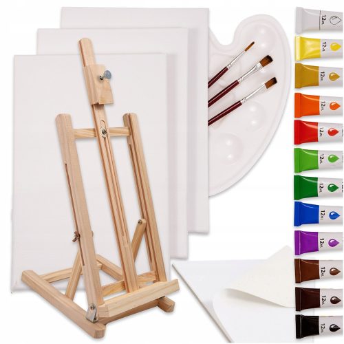  PAINTING SET FOR CHILDREN, EASILA, PAINTS, CANVAS + ArtSet HB pencil with eraser, 1 pc.