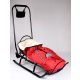  Sled with metal backrest for children with sleeping bag with pusher strong Polish