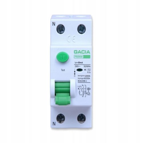 Gacia residual current circuit breaker 230 V IP20 16 A