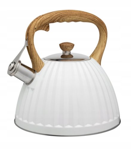 Kettles and teapots Galicja traditional steel kettle, 2.8 l, white, brown and beige tones