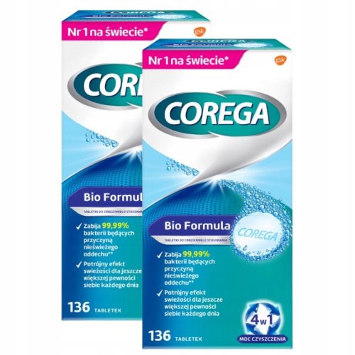  Corega Tabs Bio Formula Tablets for cleaning dentures 136 pcs