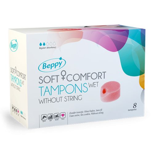 Beppy Soft + Comfort Wet Tampons soft tampons without thread, moist, 8 pieces