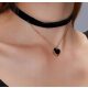  CHOKER NECKLACE for neck black heart chain velvet pretty