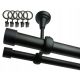  Double ceiling curtain rod BLACK LOFT Fi25+19/350cm frogs