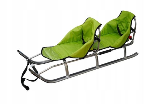  Sleds duo twin tandem large for children with backrest solid light belts PL