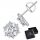  KM37 Silver stars Moissanity earrings 0.5 ct studs