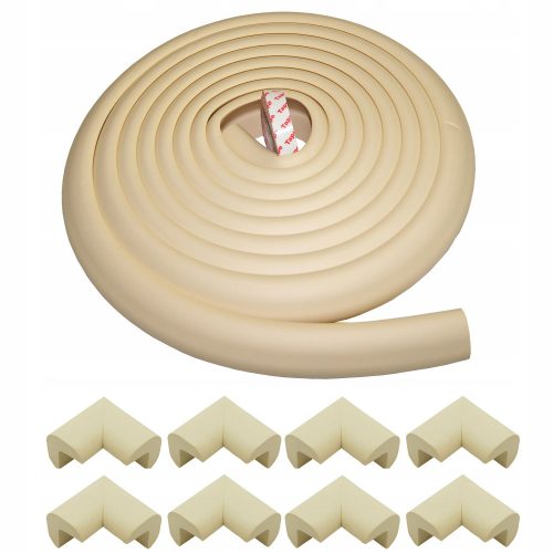  Foam tape for edge and corner protection, 5 meters, cream + 8 corners