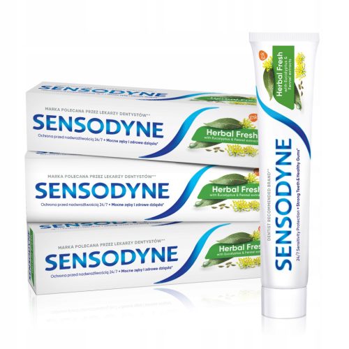  Sensodyne Herbal Fresh, toothpaste, with eucalyptus extracts 75 ml x3