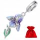  G762 Orchid flower silver charm pendant beads