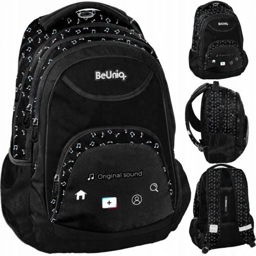 BeUniq Music Notes School Backpack - Durable & Reflective Design