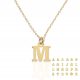  Gold Necklace chain letter with letter M 925 any letter 60 mm
