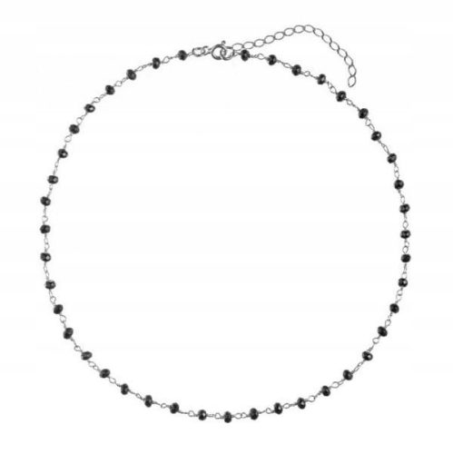  Silver choker necklace with onyx stones